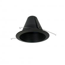  NTM-713BBAL - 6" Air-Tight Galvanized Iron Baffle Cone w/ Flange, Black