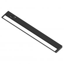 Nora NUDA-24TWB/USB - 24" 120V Adjustable LEDUR Under Cabinet with Selectable CCT & USB Ports, Black Finish