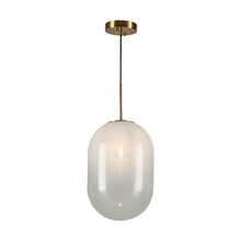  AC10630BR - Vita Collection 1-Light Pendant White and Brass