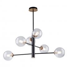  AC11765VB - Aurelia Collection 6-Light Chandelier, Matte Black & Brass