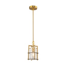  AC11810BB - Burford Collection 1-Light Pendant Brass & Black