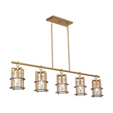  AC11815BB - Burford Collection 5-Light Island/Pool Table Brass & Black