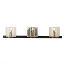  AC11823BB - Salinas Collection 3-Light Vanity Light, Black and Brass