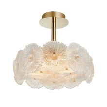  AC11965BR - Bloom Collection 6-Light Semi-Flush Mount Brass