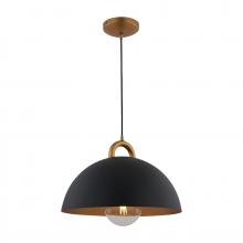  AC12001BB - Pantheon-1-Light Pendant-19.5"-Black/Rust Brass