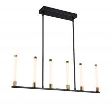  SC13086BB - Infiniti Collection 6-Light Integrated LED Island Light, Matte Black & Brass