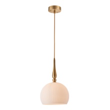 Artcraft AC12110BR - Kate 1 Light Pendant 10", Brushed Brass with Ribbed Glassware