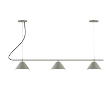 Montclair Light Works CHA421-24-L12 - 3-Light Linear Pinnacle LED Chandelier, Moss Green