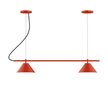 Montclair Light Works CHB421-26-L12 - 2-Light Linear Pinnacle LED Chandelier, Vermillion