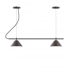  CHB421-40-C21-L12 - 2-Light Linear Axis LED Chandelier with White SJT Cord, Slate Gray