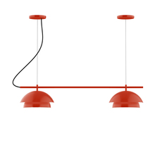 Montclair Light Works CHBX445-26-L12 - 2-Light Linear Nest LED Chandelier, Vermillion