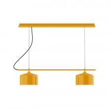  CHAX445-21-C21-L12 - 3-Light Linear Axis LED Chandelier with White SJT Cord, Bright Yellow