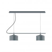  CHAX445-40-C21-L12 - 3-Light Linear Axis LED Chandelier with White SJT Cord, Slate Gray