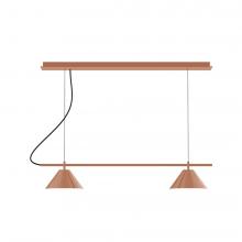  CHBX445-19-C21-L12 - 2-Light Linear Axis LED Chandelier with White SJT Cord, Terracotta