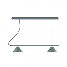  CHBX445-40-L12 - 2-Light Linear Axis LED Chandelier, Slate Gray