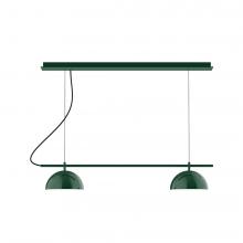  CHDX445-42-C21-L12 - 3-Light Linear Axis LED Chandelier with White SJT Cord, Forest Green