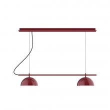  CHDX445-55-L12 - 3-Light Linear Axis LED Chandelier, Barn Red