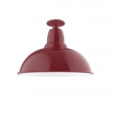  FMB108-55-W16-L13 - 16" Cafe LED Flush Mount Light with wire grill in Barn Red