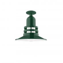  FMB148-42-G07 - Atomic 12" Flush Mount Light with Frosted Glass in Forest Green