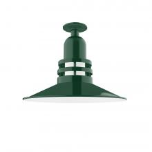  FMB149-42-G07 - Atomic 16" Flush Mount Light with Frosted Glass in Forest Green