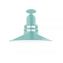  FMB149-48-G07 - Atomic 16" Flush Mount Light with Frosted Glass in Sea Green