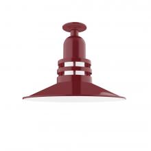  FMB149-55-G07 - Atomic 16" Flush Mount Light with Frosted Glass in Barn Red