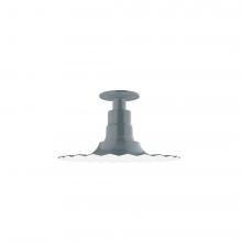  FMB158-40-G05 - 12" Radial shade, Flush Mount Light ceiling light with clear glass and cast guard, Slate Gray