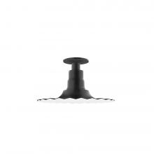  FMB158-41-G05 - 12" Radial shade, Flush Mount Light ceiling light with clear glass and cast guard, Black