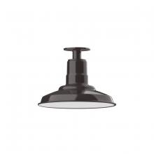 Montclair Light Works FMB182-51 - 12" Warehouse shade, flush mount ceiling light, Architectural Bronze
