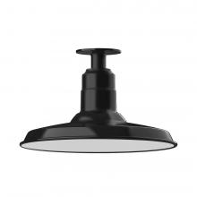 Montclair Light Works FMB183-41-L13 - 14" Warehouse shade, LED Flush Mount ceiling light, Black