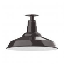 Montclair Light Works FMB184-51 - 16" Warehouse shade, flush mount ceiling light, Architectural Bronze