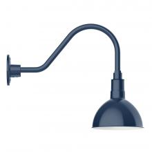 Montclair Light Works GNA114-50-W08-L10 - 8" Deep Bowl shade, LED Gooseneck Wall Mount with wire grill, Navy