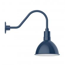 Montclair Light Works GNA115-50-W10-L12 - 10" Deep Bowl shade, LED Gooseneck Wall Mount with wire grill, Navy