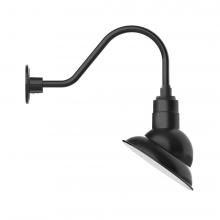 Montclair Light Works GNA120-41-S01-L12 - 10" Emblem shade LED Gooseneck Wall Mount with swivel, Black