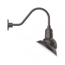 Montclair Light Works GNA120-51-S01-L12 - 10" Emblem shade LED Gooseneck Wall Mount with swivel, Architectural Bronze