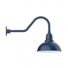 Montclair Light Works GNB106-50-B01-L12 - 12" Cafe shade, LED Gooseneck Wall Mount, decorative canopy cover, Navy