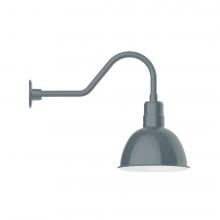 Montclair Light Works GNB116-40-L12 - 12" Deep Bowl shade, LED Gooseneck Wall Mount, Slate Gray