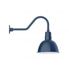 Montclair Light Works GNB116-50-W12-L12 - 12" Deep Bowl shade, LED Gooseneck Wall Mount with wire grill, Navy