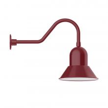 Montclair Light Works GNB123-55-B01-L12 - 12" Prima shade, LED Gooseneck Wall Mount, decorative canopy cover, Barn Red