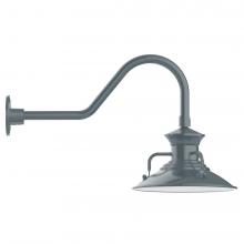 Montclair Light Works GNB142-40-L12 - 12" Homestead shade, LED Gooseneck Wall Mount, Slate Gray