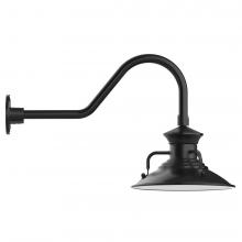 Montclair Light Works GNB142-41-L12 - 12" Homestead shade, LED Gooseneck Wall Mount, Black