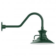 Montclair Light Works GNB142-42-L12 - 12" Homestead shade, LED Gooseneck Wall Mount, Forest Green