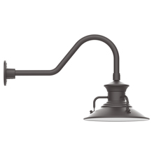 Montclair Light Works GNB142-57 - 12" Homestead shade, gooseneck wall mount, Bronze Matte