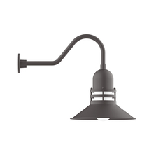Montclair Light Works GNB150-57 - 16" Atomic shade, gooseneck wall mount, Bronze Matte