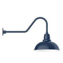 Montclair Light Works GNC108-50-W16-L13 - 16" Cafe shade, LED Gooseneck Wall Mount with wire grill, Navy