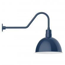 Montclair Light Works GNC117-50-B01-L13 - 16" Deep Bowl shade, LED Gooseneck Wall Mount, decorative canopy cover, Navy