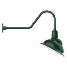 Montclair Light Works GNC122-42-B01-L13 - 14" Emblem shade LED Gooseneck Wall Mount, decorative canopy cover, Forest Green