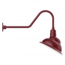 Montclair Light Works GNC122-55-B01-L13 - 14" Emblem shade LED Gooseneck Wall Mount, decorative canopy cover, Barn Red