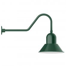 Montclair Light Works GNC124-42-B01-L13 - 14" Prima shade, LED Gooseneck Wall Mount, decorative canopy cover, Forest Green