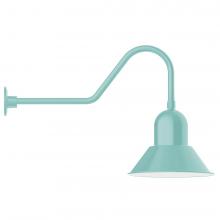 Montclair Light Works GNC124-48-B01-L13 - 14" Prima shade, LED Gooseneck Wall Mount, decorative canopy cover, Sea Green